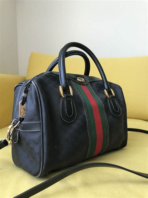 vintage gucci black bag|Gucci bag old collection.